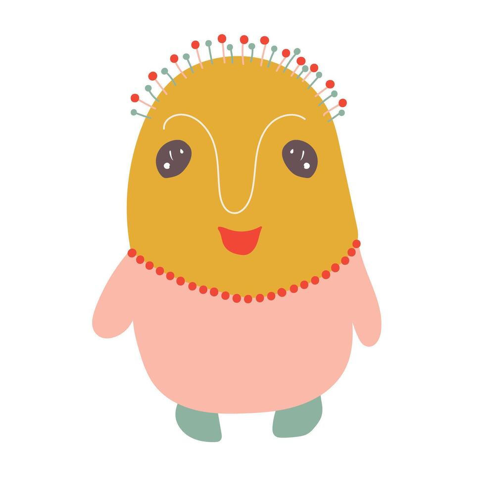 Funny cartoon character on white. vector