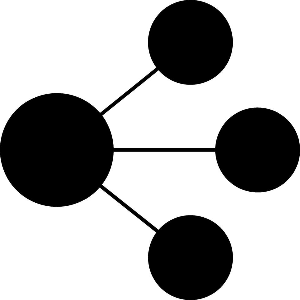 A black and white image of three circles vector