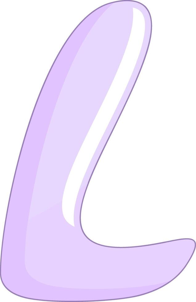 A purple letter l with a white background vector
