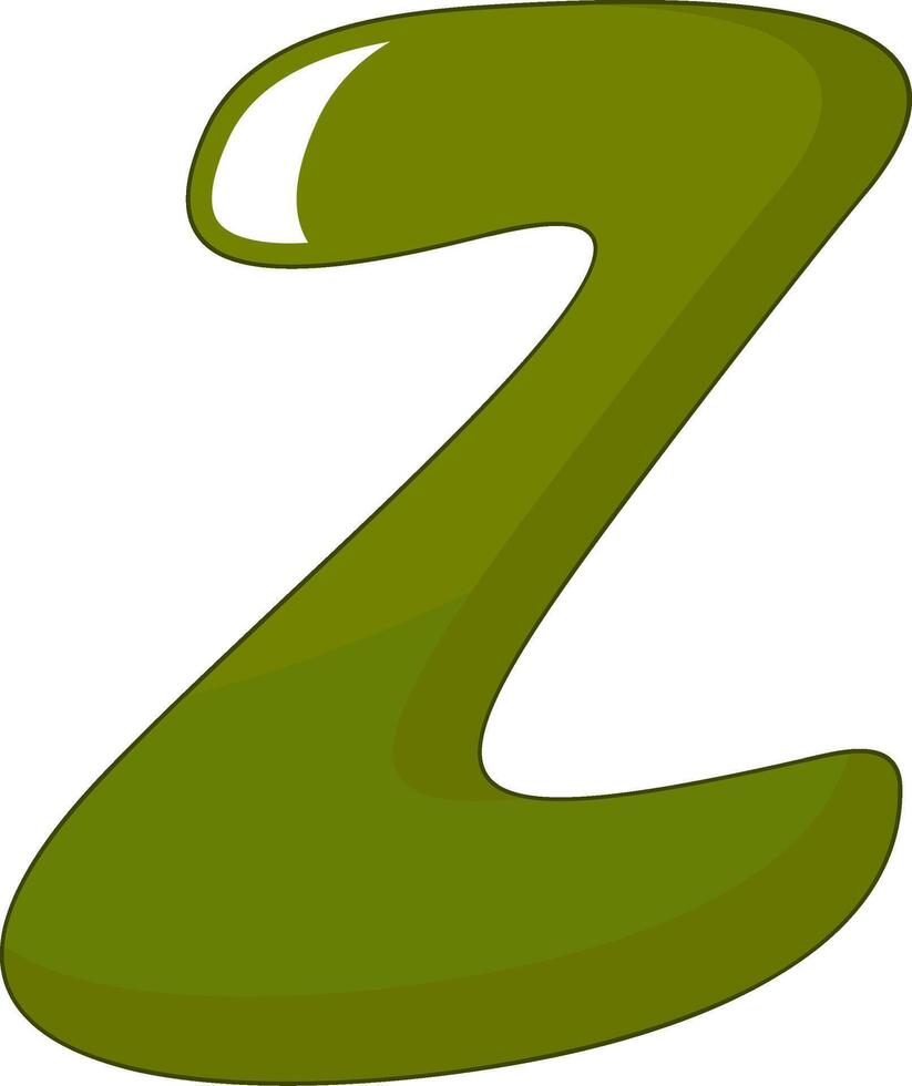 A green letter z with a green background vector