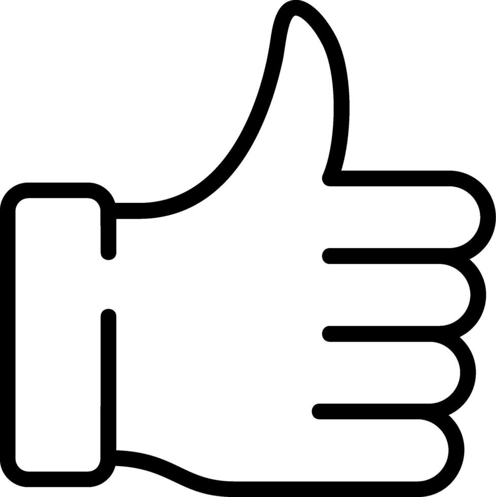 Thumbs Up Outline Style Icon vector