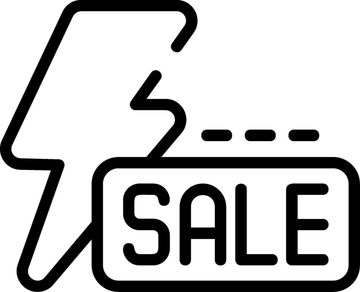 Flash Sale Symbol Outline Style Icon vector