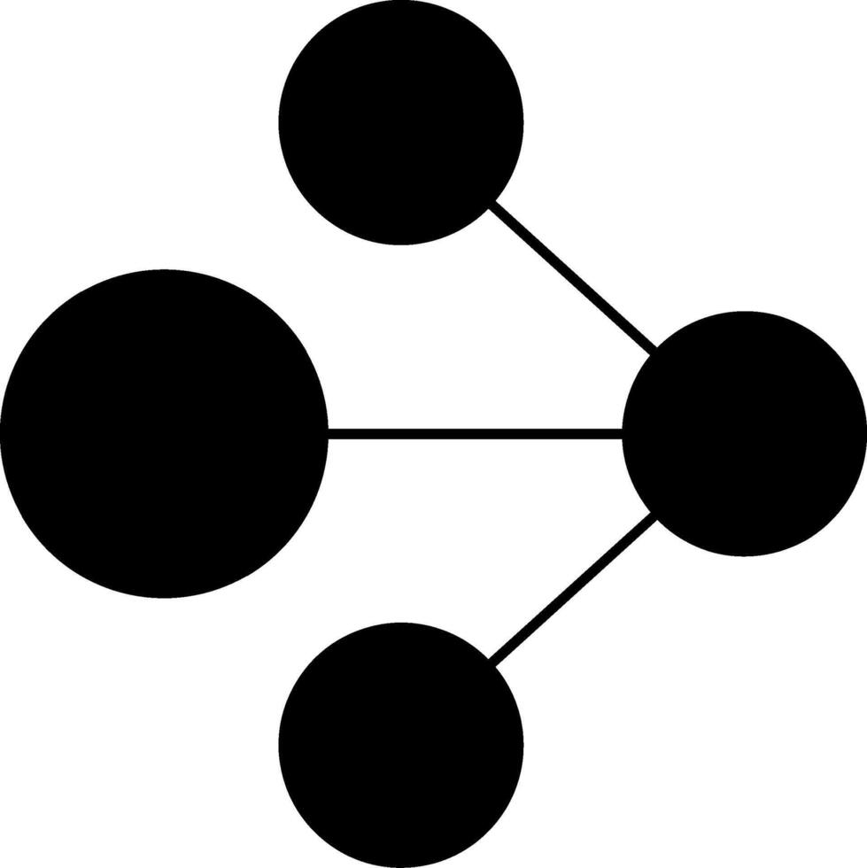 A black and white image of three circles vector