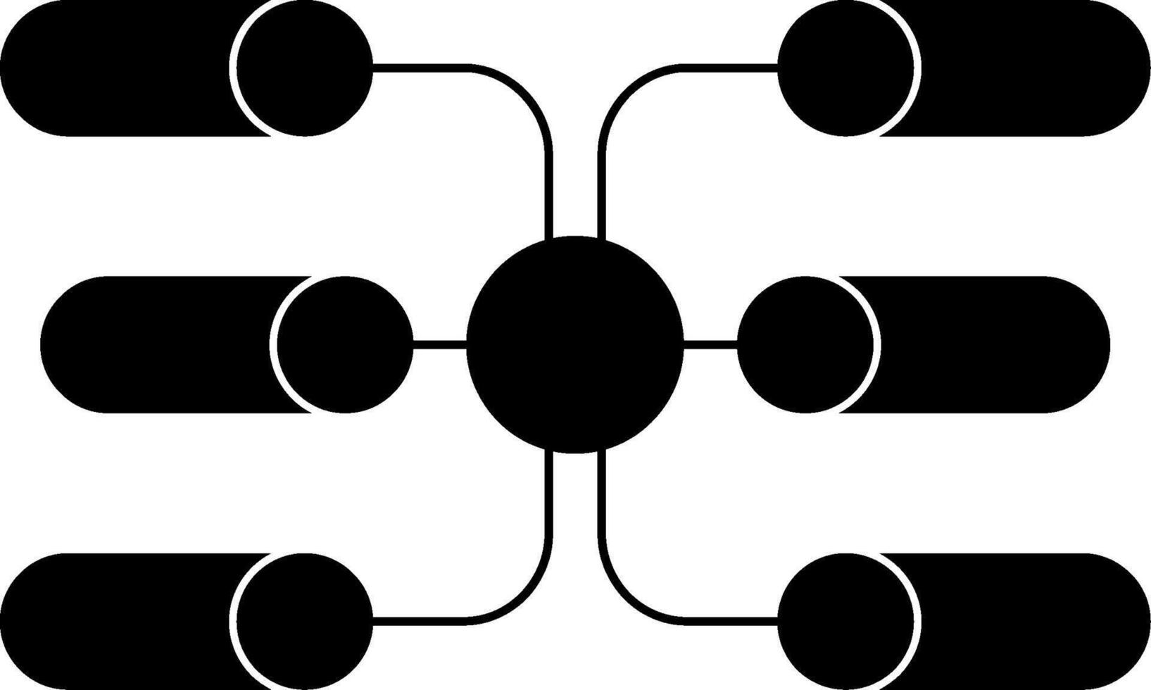 A black and white diagram of a network vector