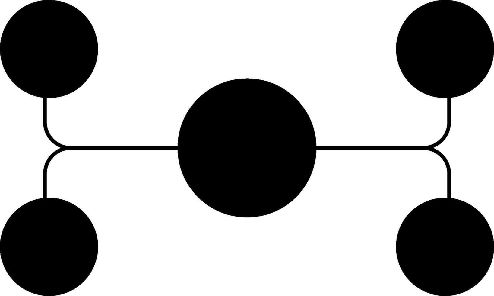 A black and white diagram of four circles vector