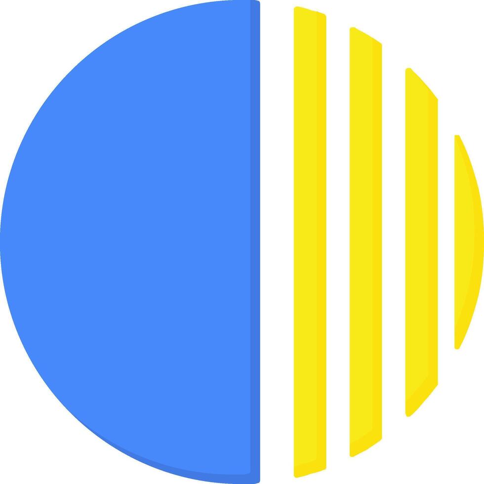 The logo for the company is a blue and yellow circle vector