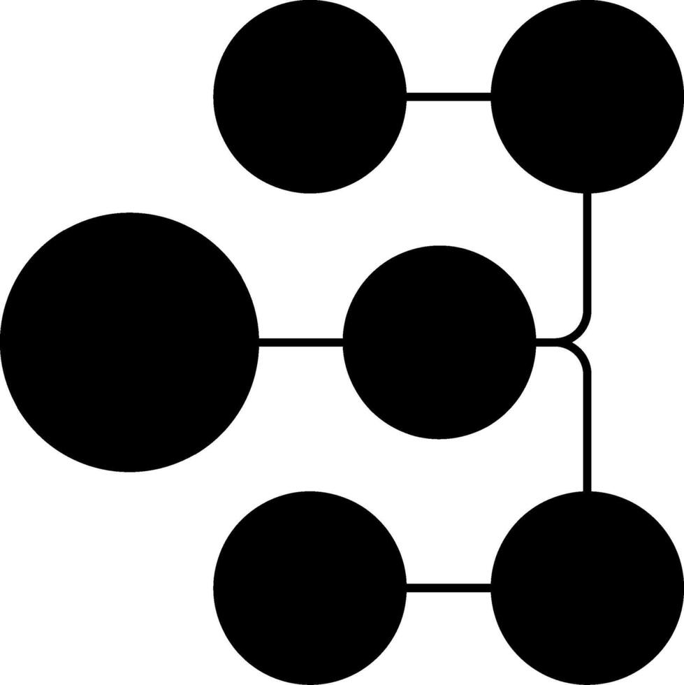 A black and white image of a circle with four dots vector