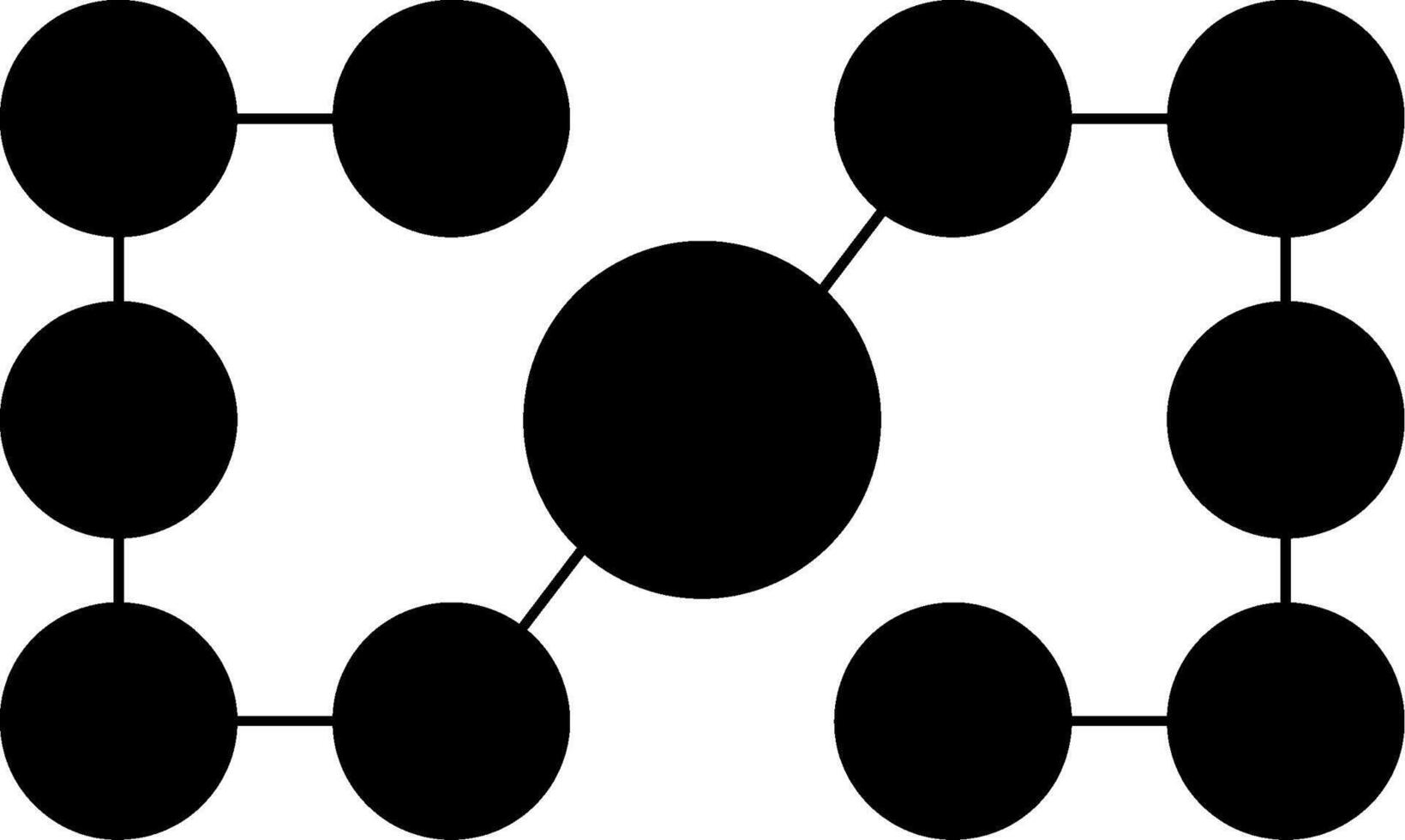 A black and white diagram of a circle with four circles vector