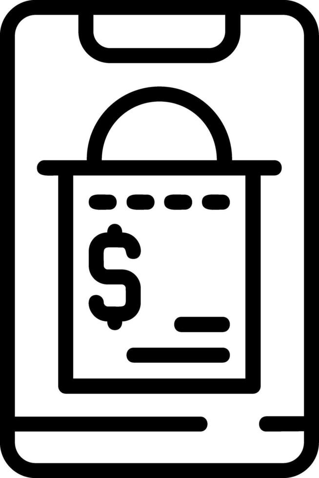 Electronic Receipt Outline Style Icon vector