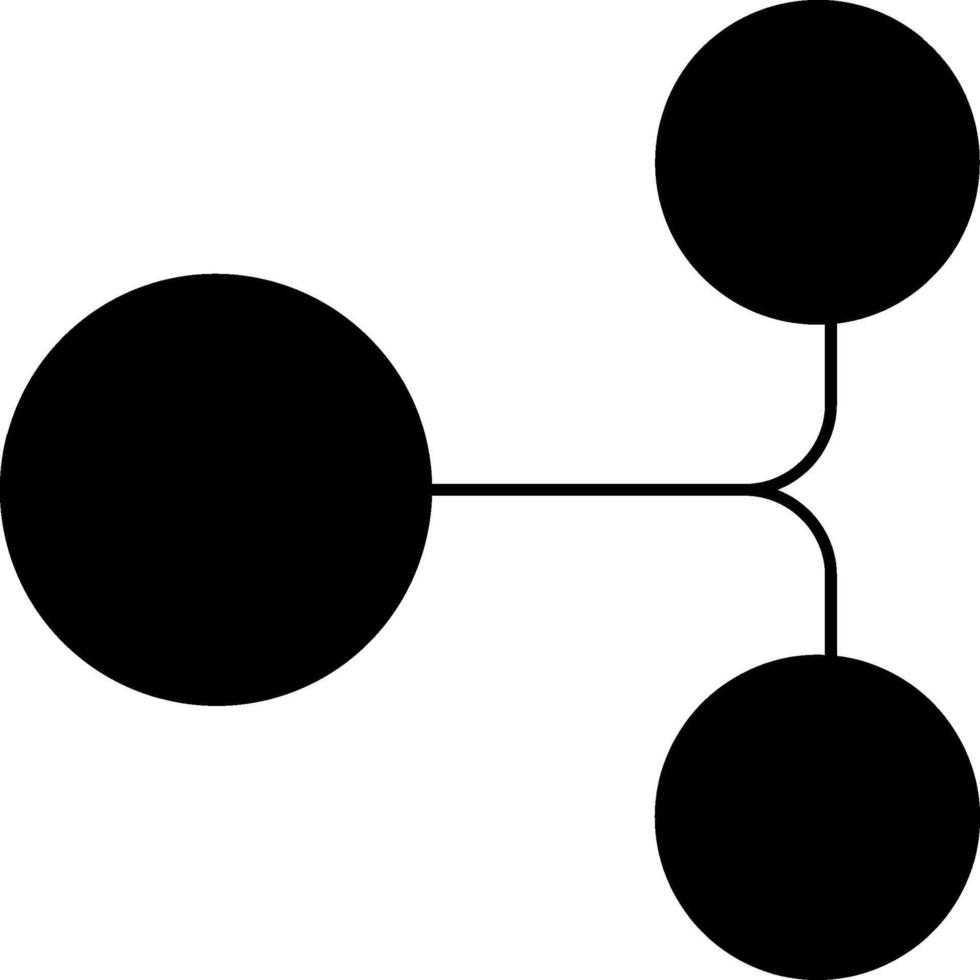 A black and white drawing of three circles vector