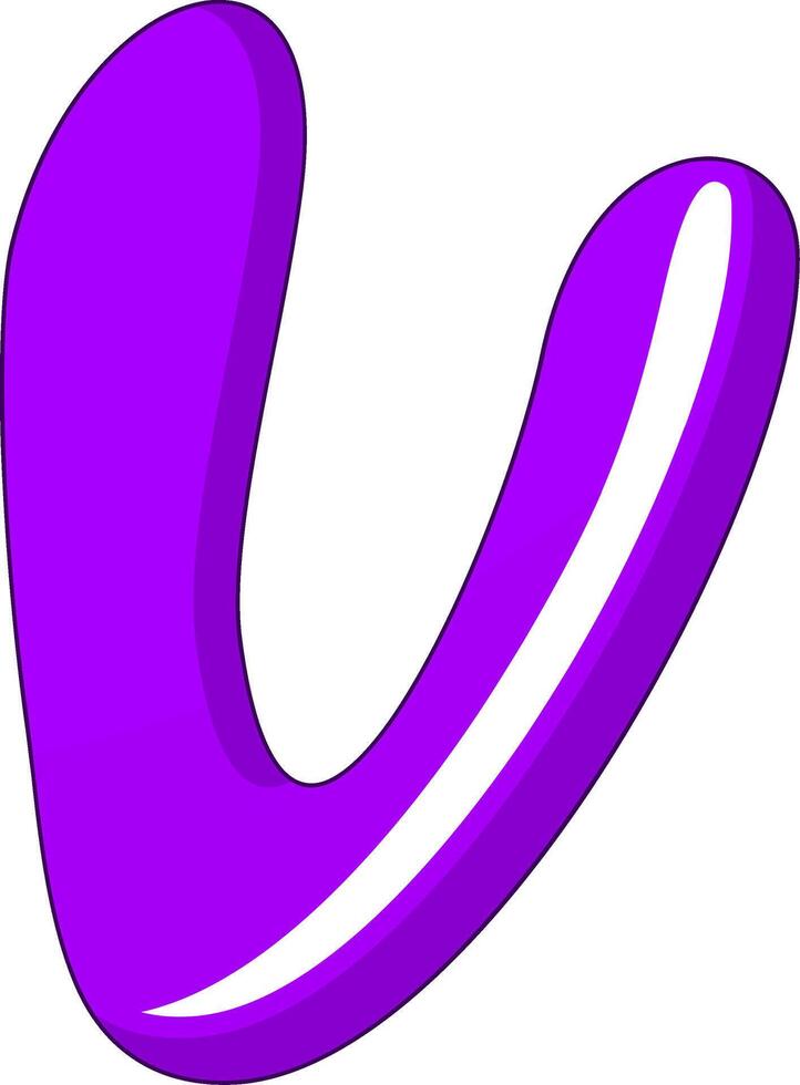 A purple letter v with a white background vector
