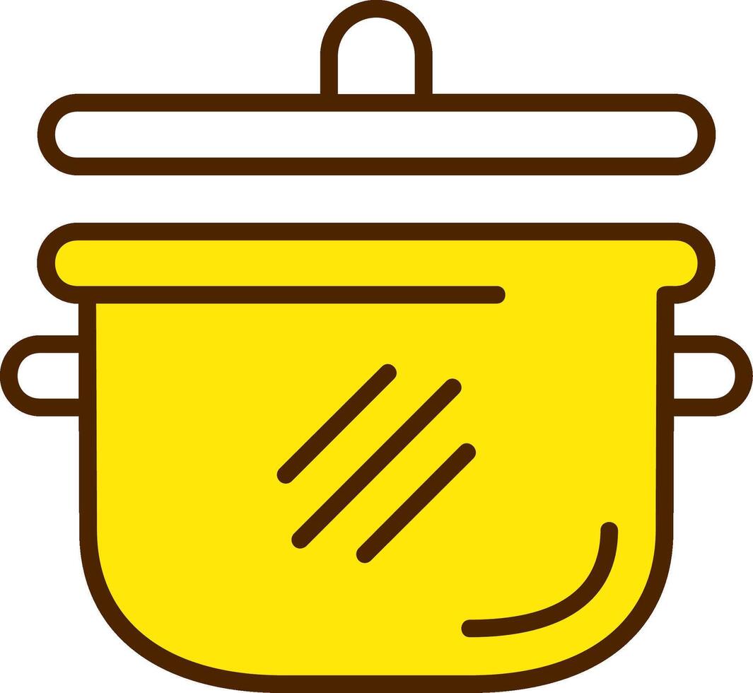 A yellow pot with a lid on it vector