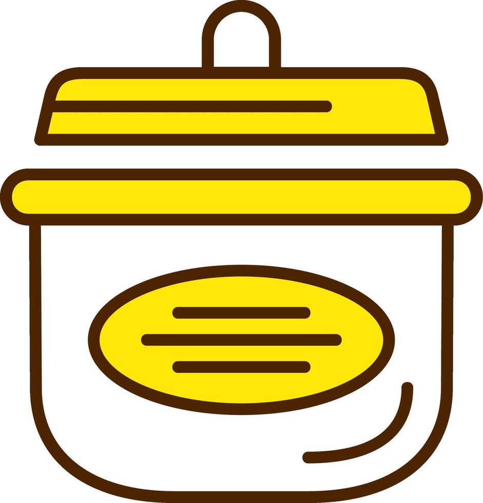 A yellow container with a lid on it vector