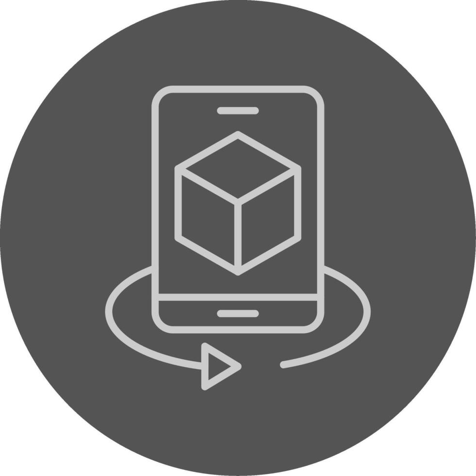 A phone with a cube on it and a circle around it vector