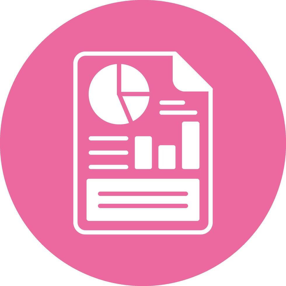 A pink circle with a paper document icon vector