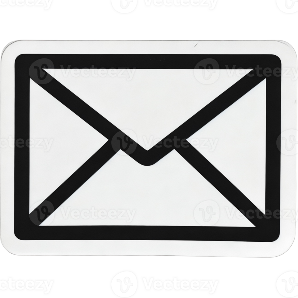 vit kuvert med en svart gräns klistermärke design png