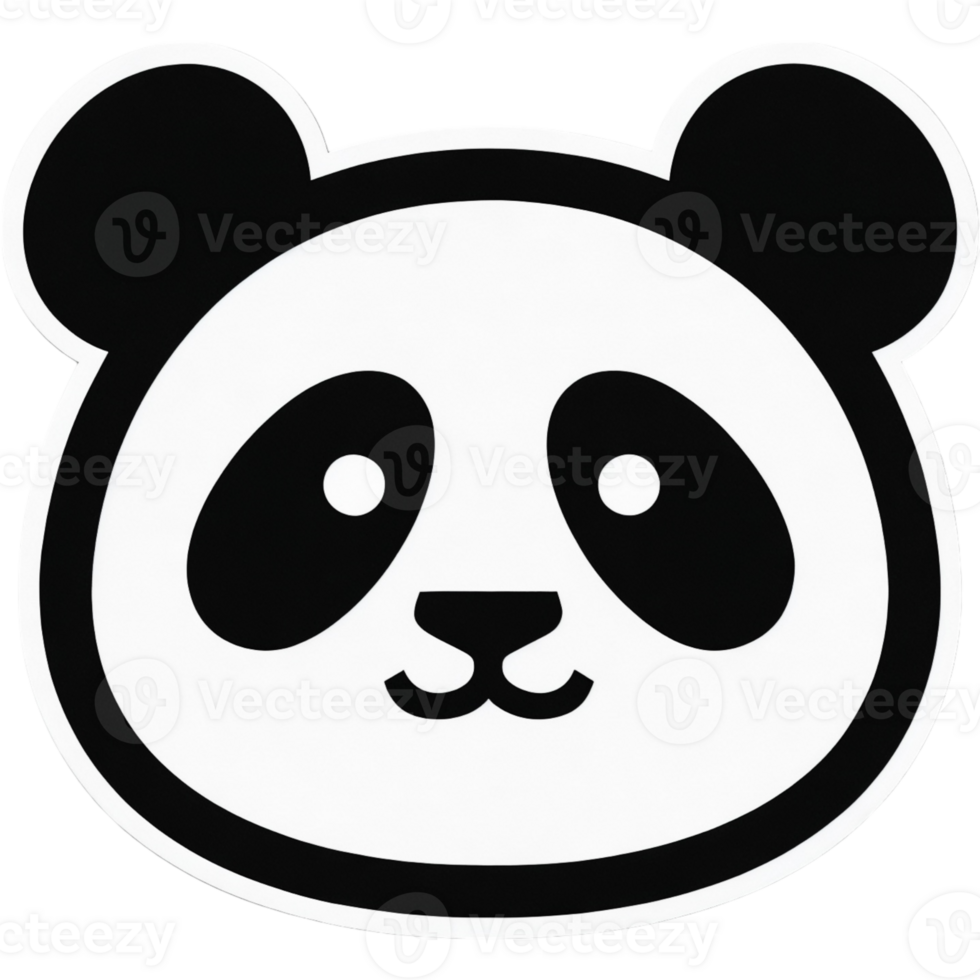 Panda bear with a smiling face sticker design png