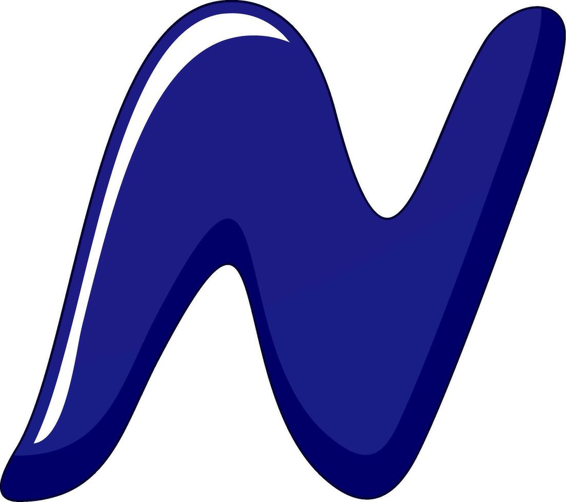 A blue letter n with a white background vector