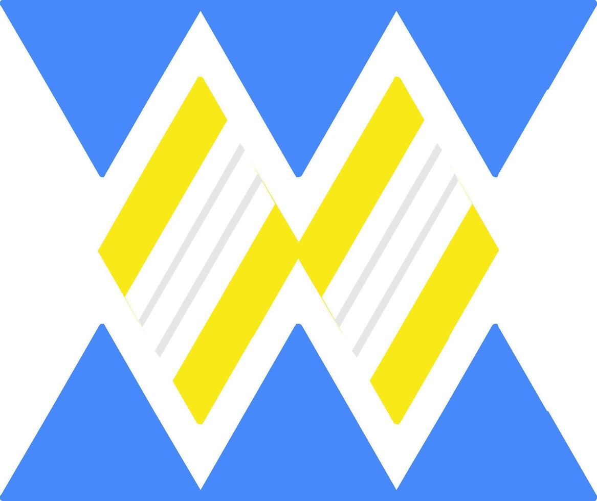 A blue and yellow diamond pattern vector