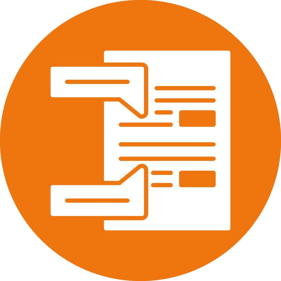A white and orange icon with a paper document vector