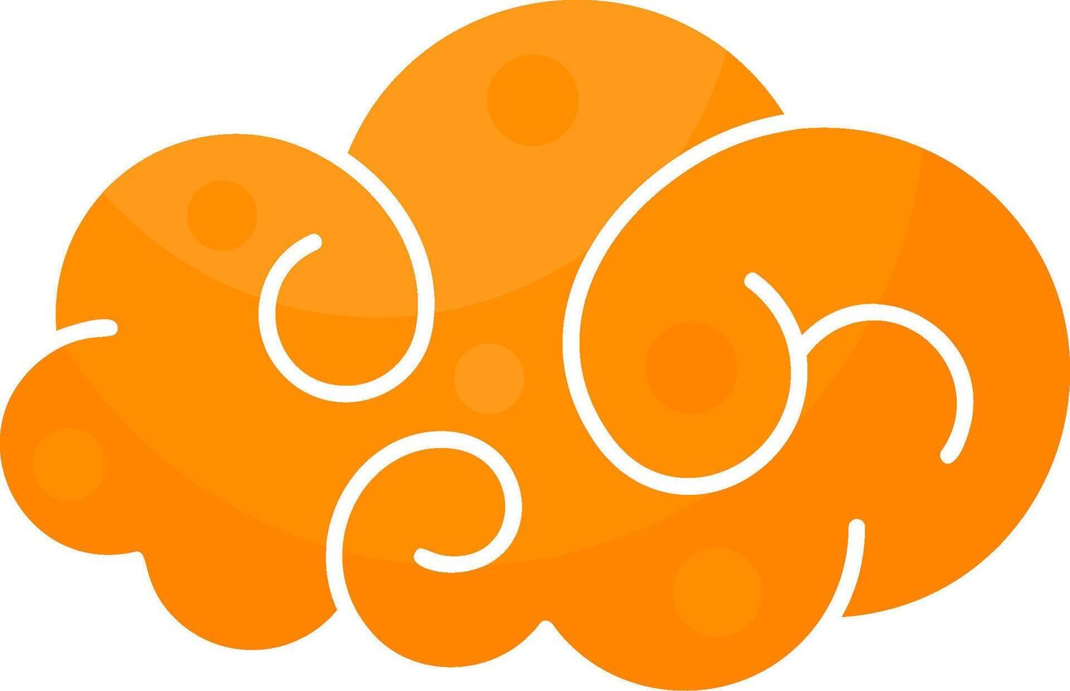 An orange cloud with swirls on it vector