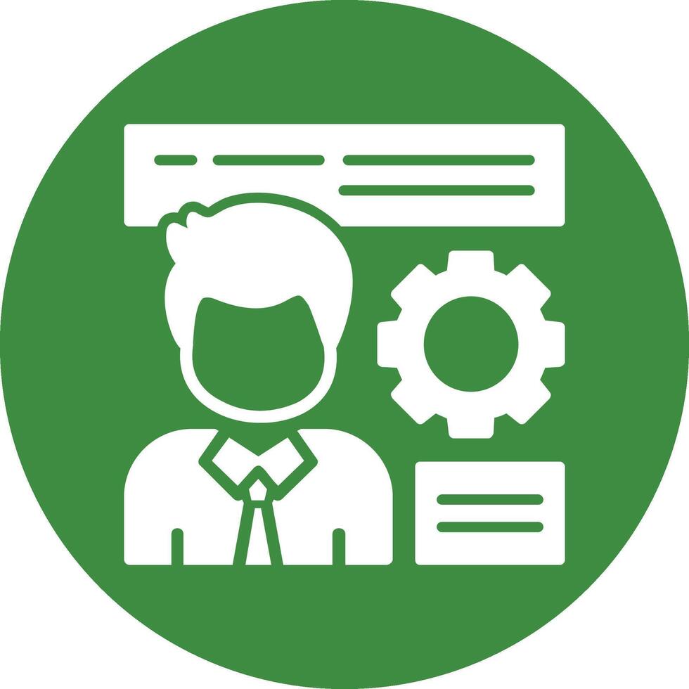 A green circle with a person in a suit and tie vector