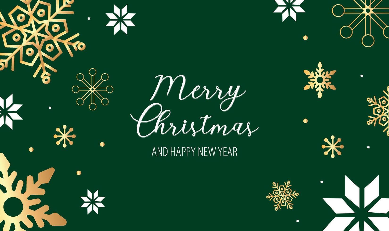 Merry Christmas and Happy New Year greeting banner. Gold. vector