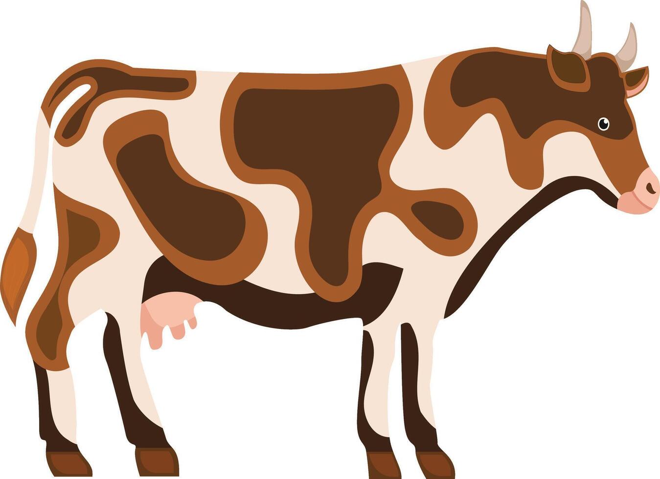 Cow cartoon illustration on transparent background vector
