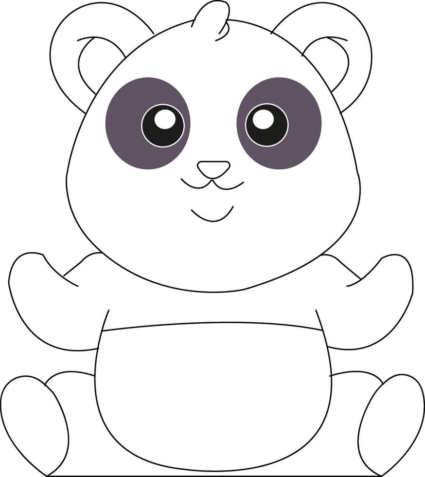 Baby Panda Colouring Pages Printable vector