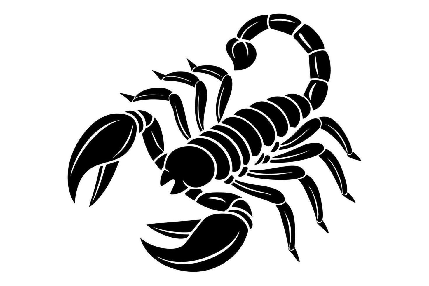 Black hand drawn scorpion illustration vector