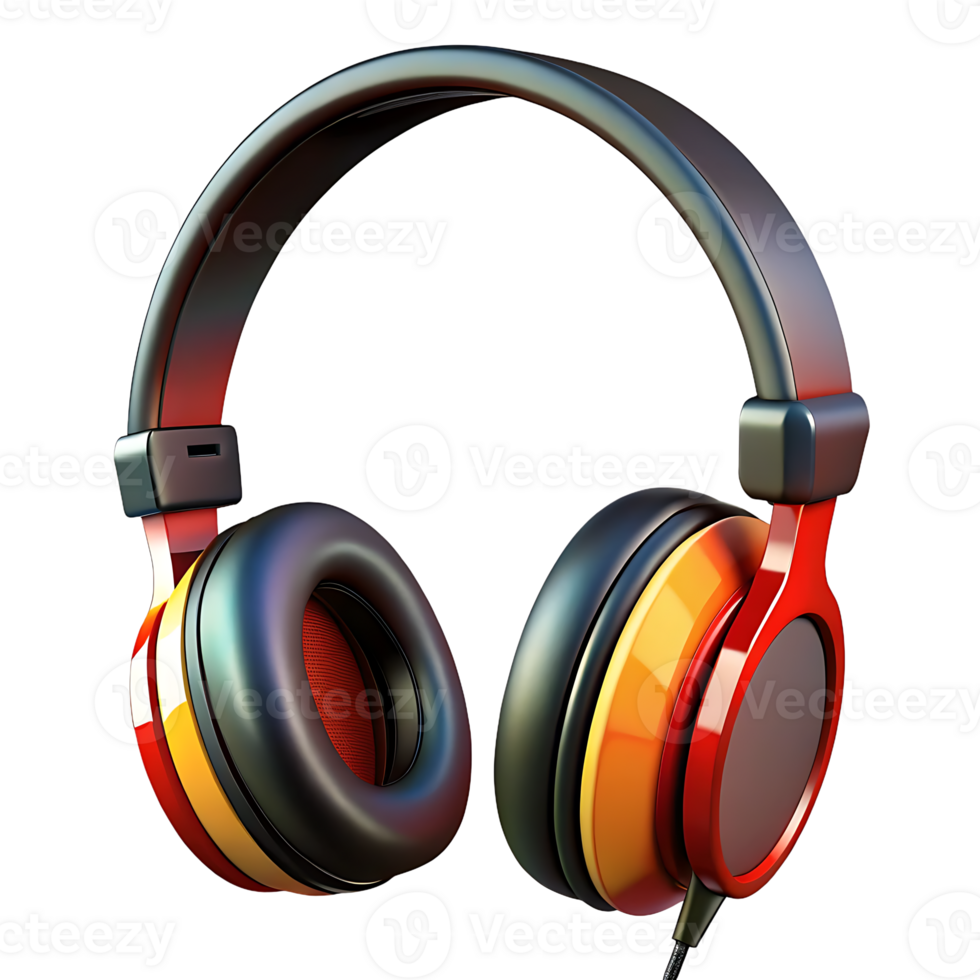 Headphones with colorful stripes on the side png