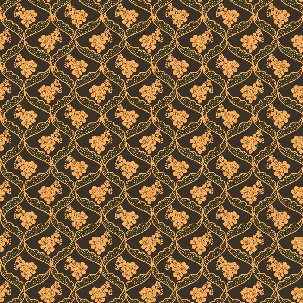 vintage geometric batik floral pattern vector