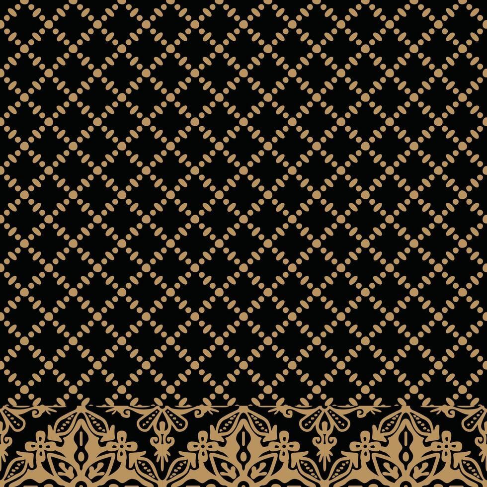 luxury batik abstract border pattern vector