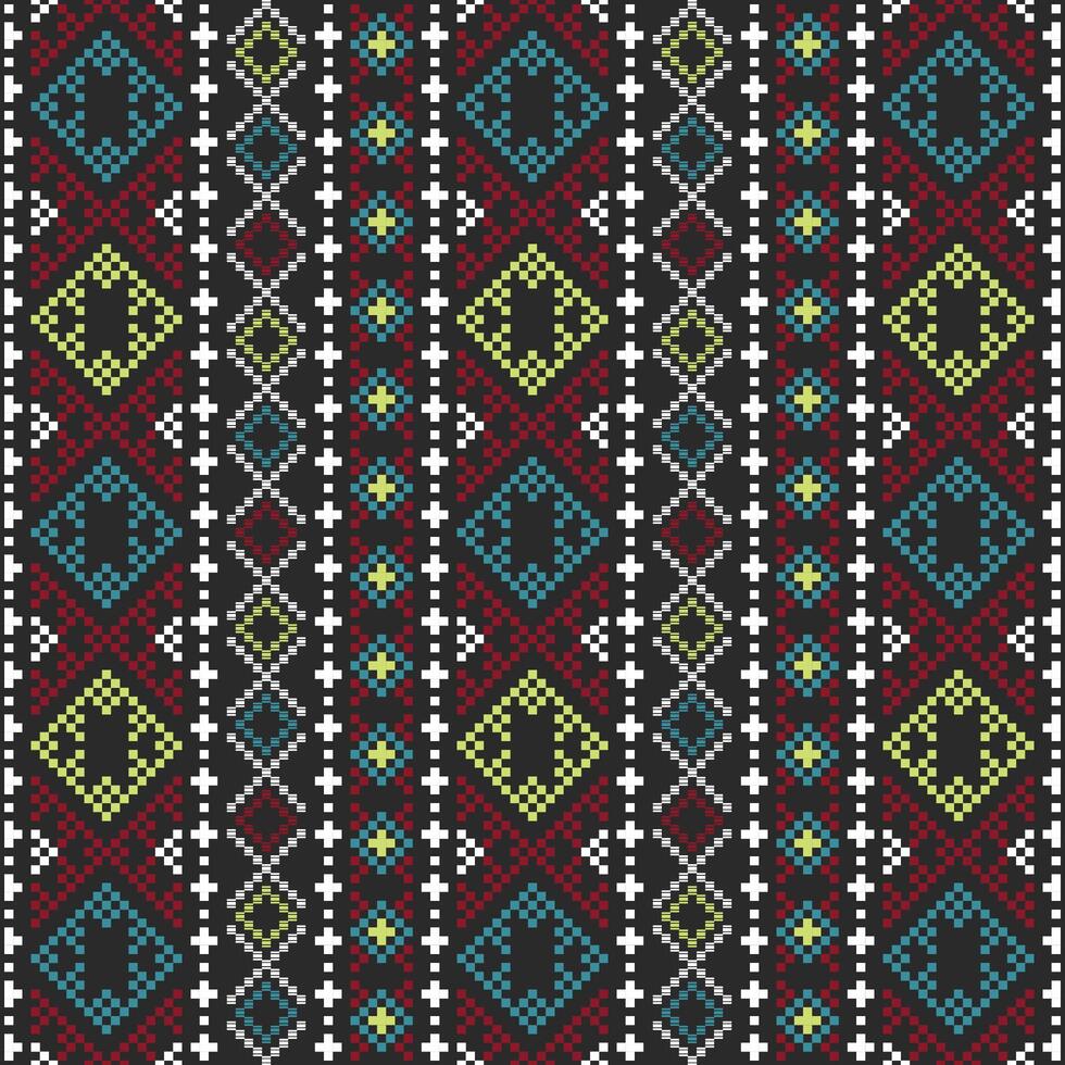 multi colored abstract ethnic batik pattern vector
