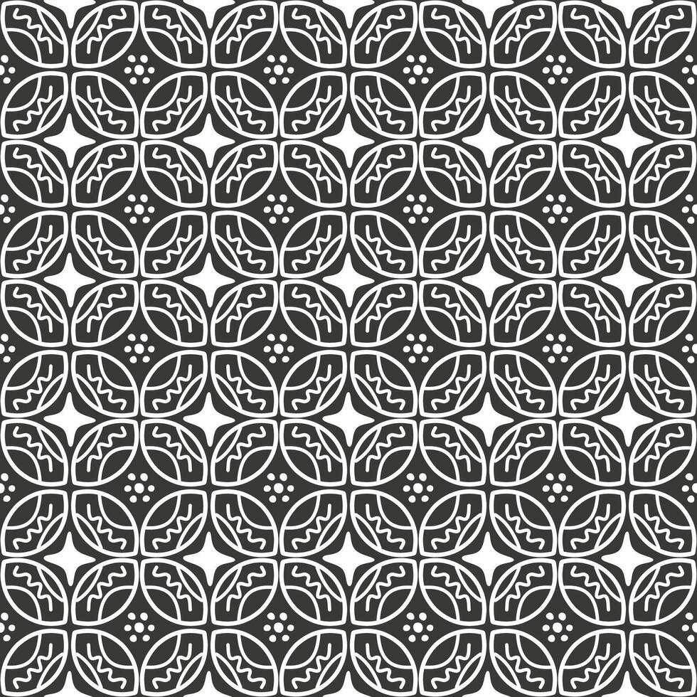 monochrome abstract line batik pattern vector