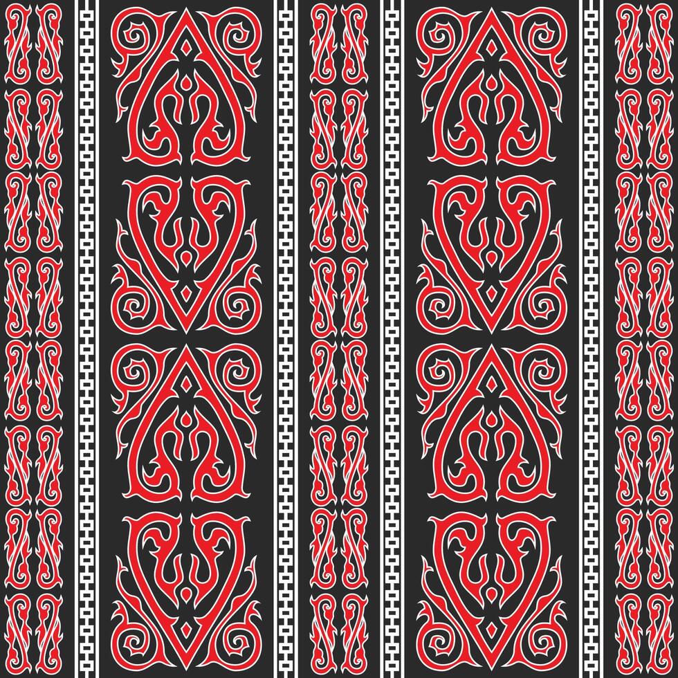 batik kalimantan abstract vertical pattern vector