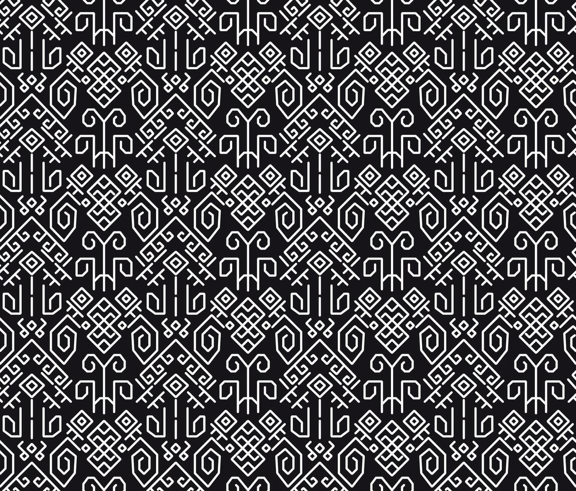 monochrome papua ethnic batik pattern vector