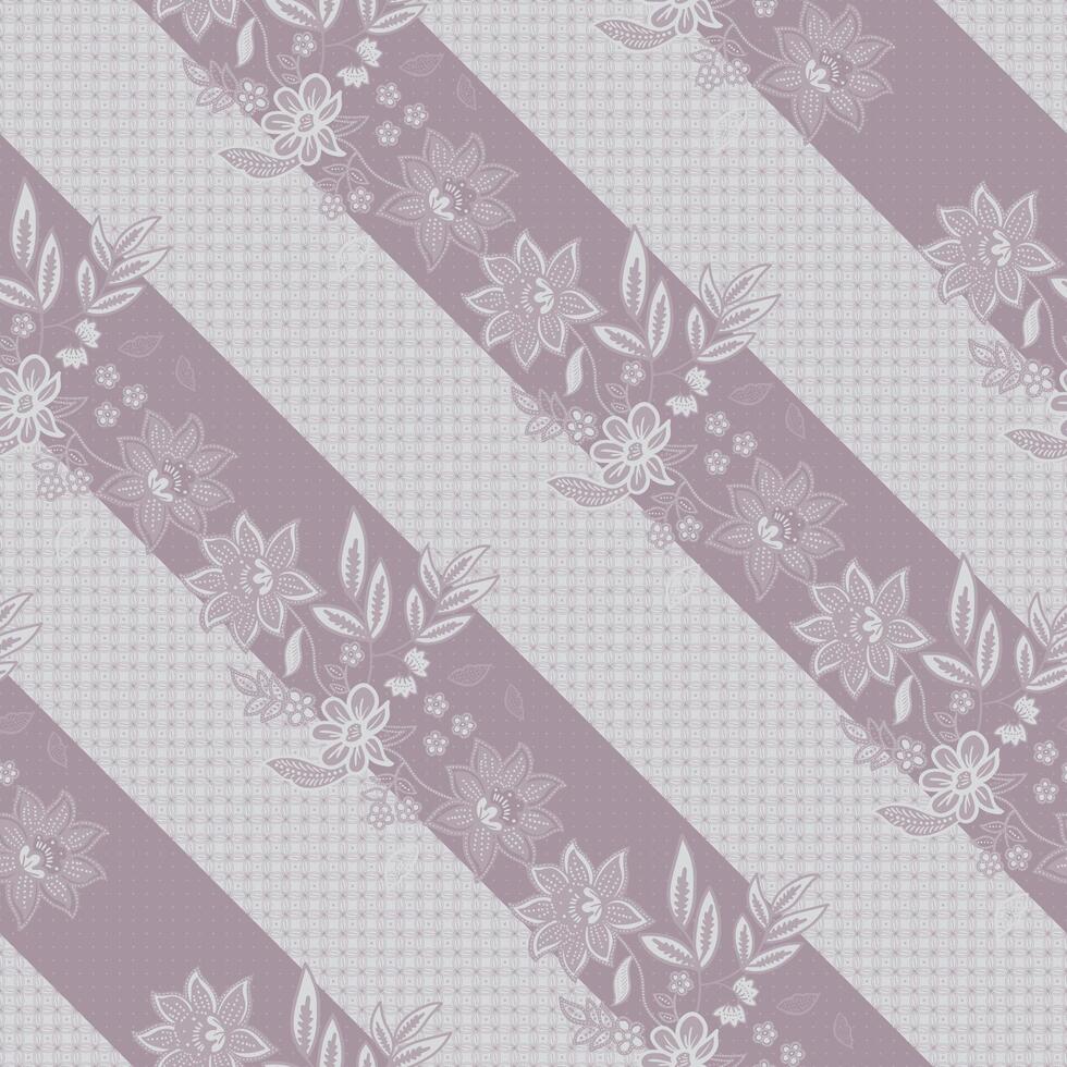 soft purple flower batik pattern vector