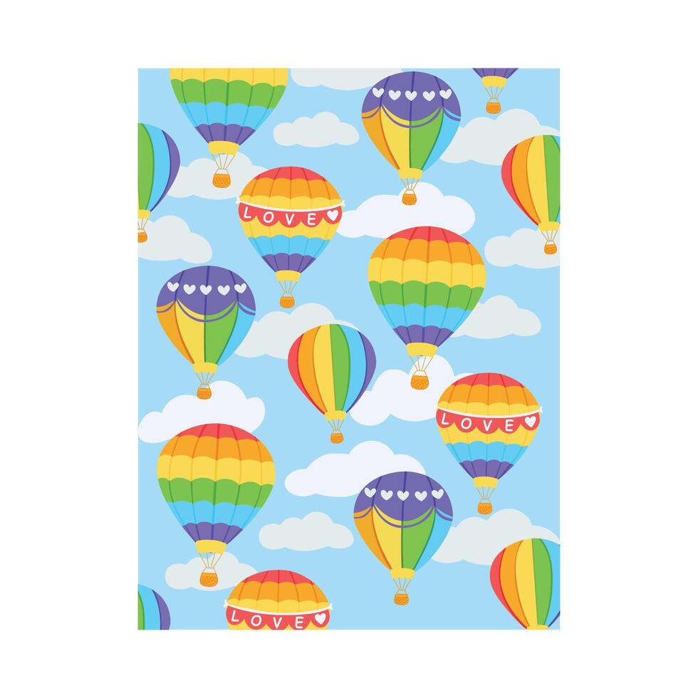 illustration of Hot air balloons background in the sky with clouds vector