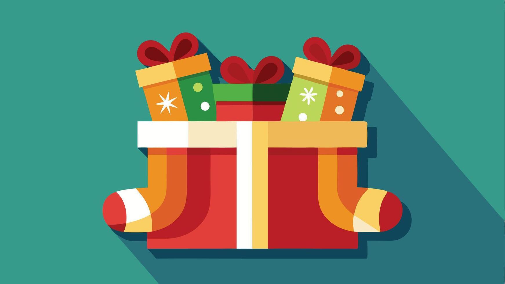 Christmas gift box with colorful candy canes against a bright green background, symbolizing the festive holiday spirit and joy of giving during the Christmas season vector