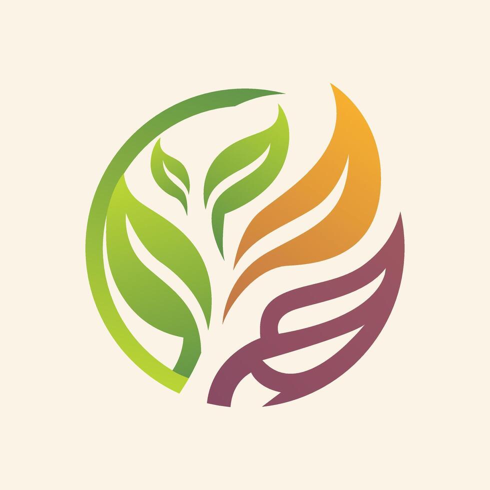 a logo for a company that has a green leaf and a yellow and orange leaf vector
