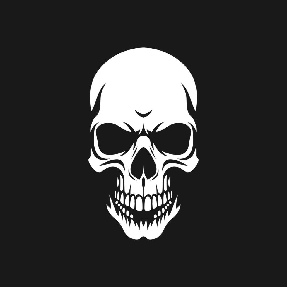 a skull with a big mouth on a black background vector