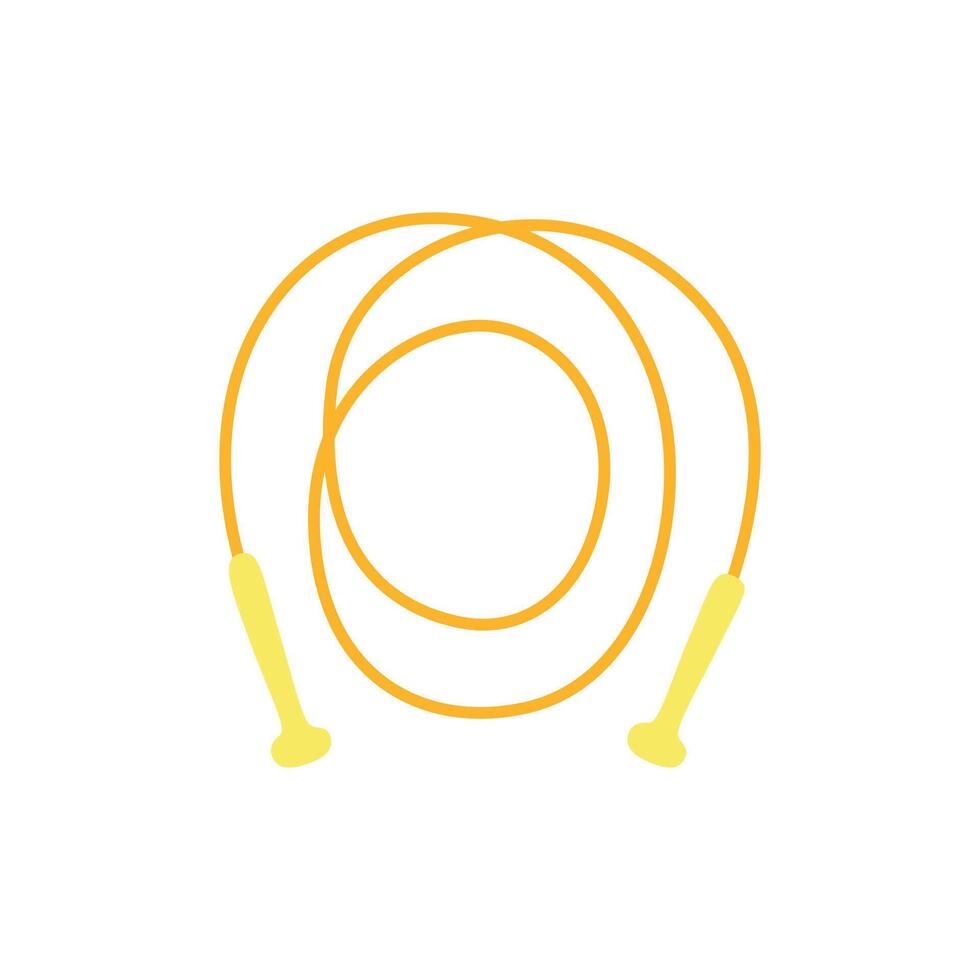 Yellow jump rope, hand drawn illustration vector