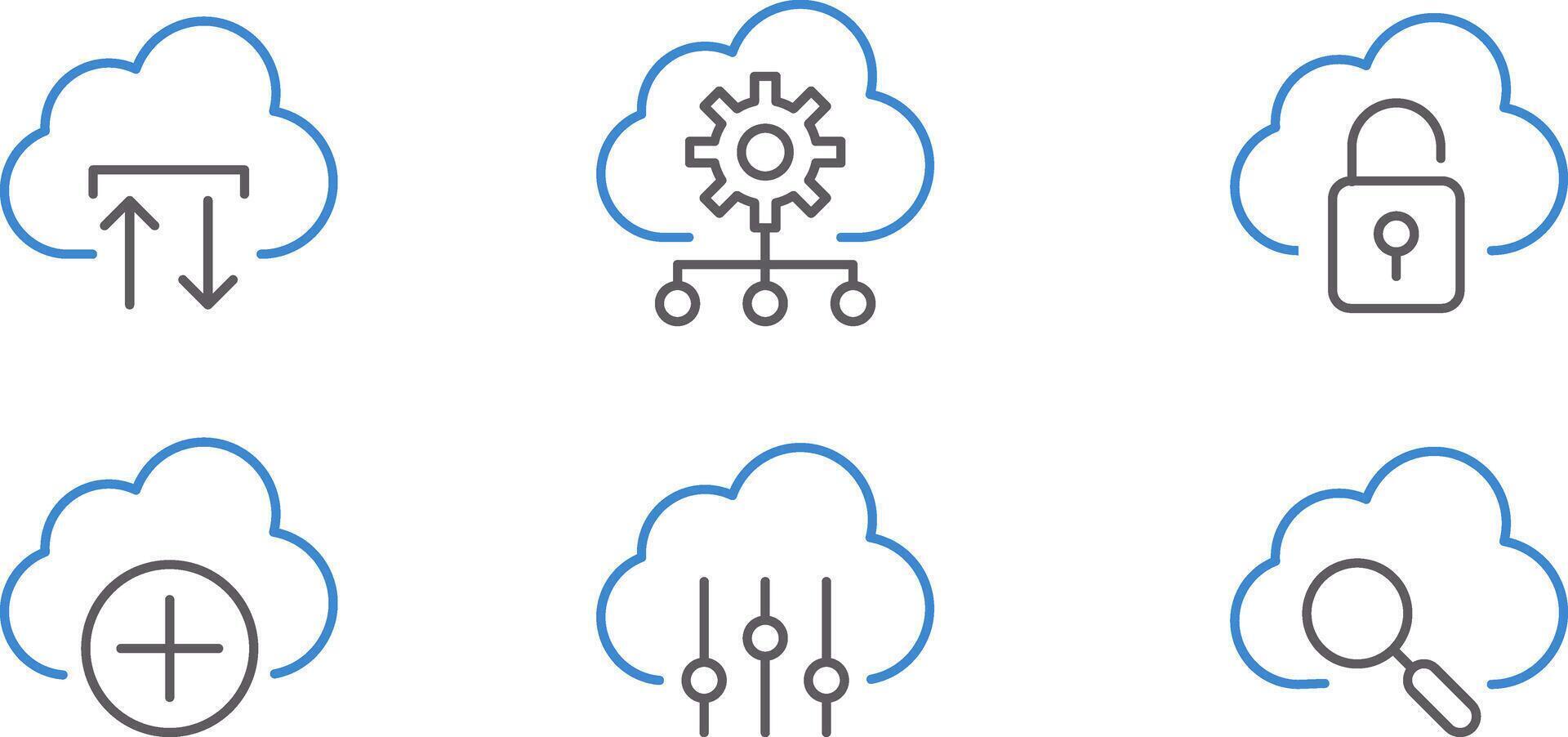 Cloud technology icons set vector