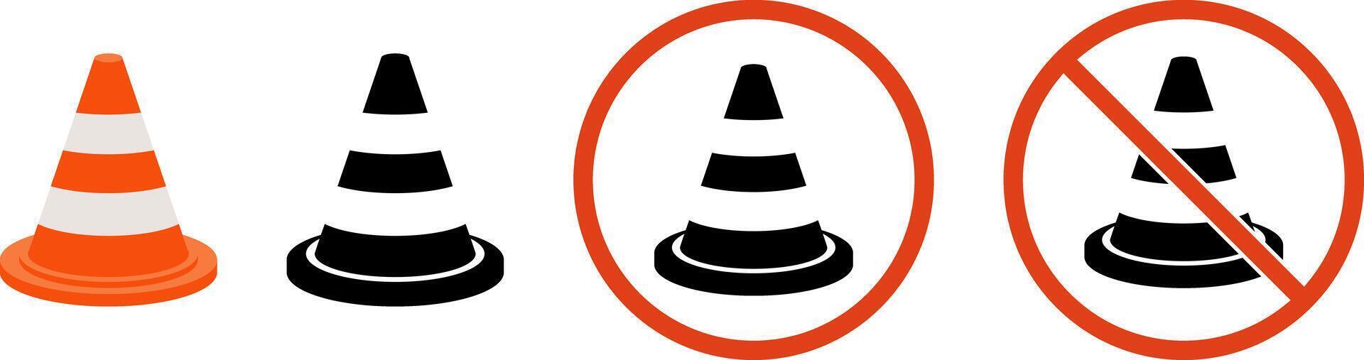 Traffic cone illustration vector