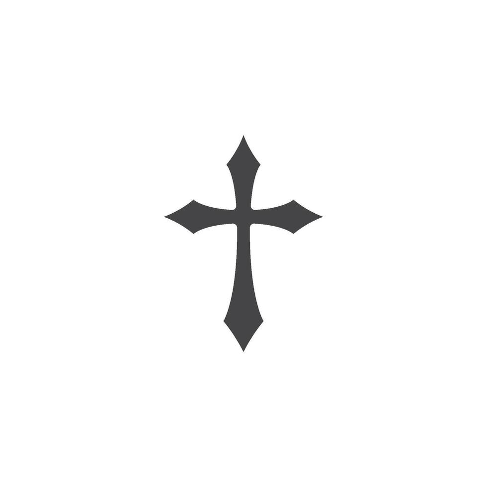 symbol of Christian cross, icon logo illustration vector