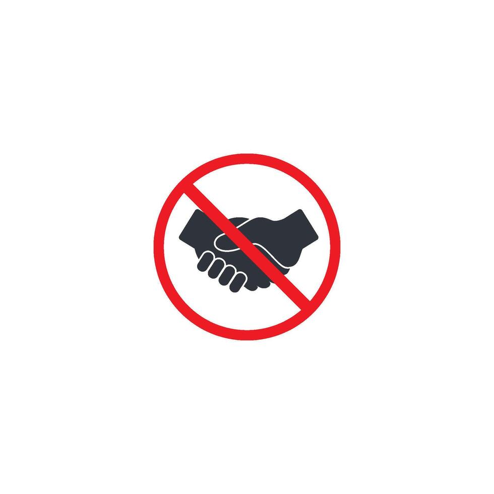 No handshake for protecting body against virus concept illlustration vector