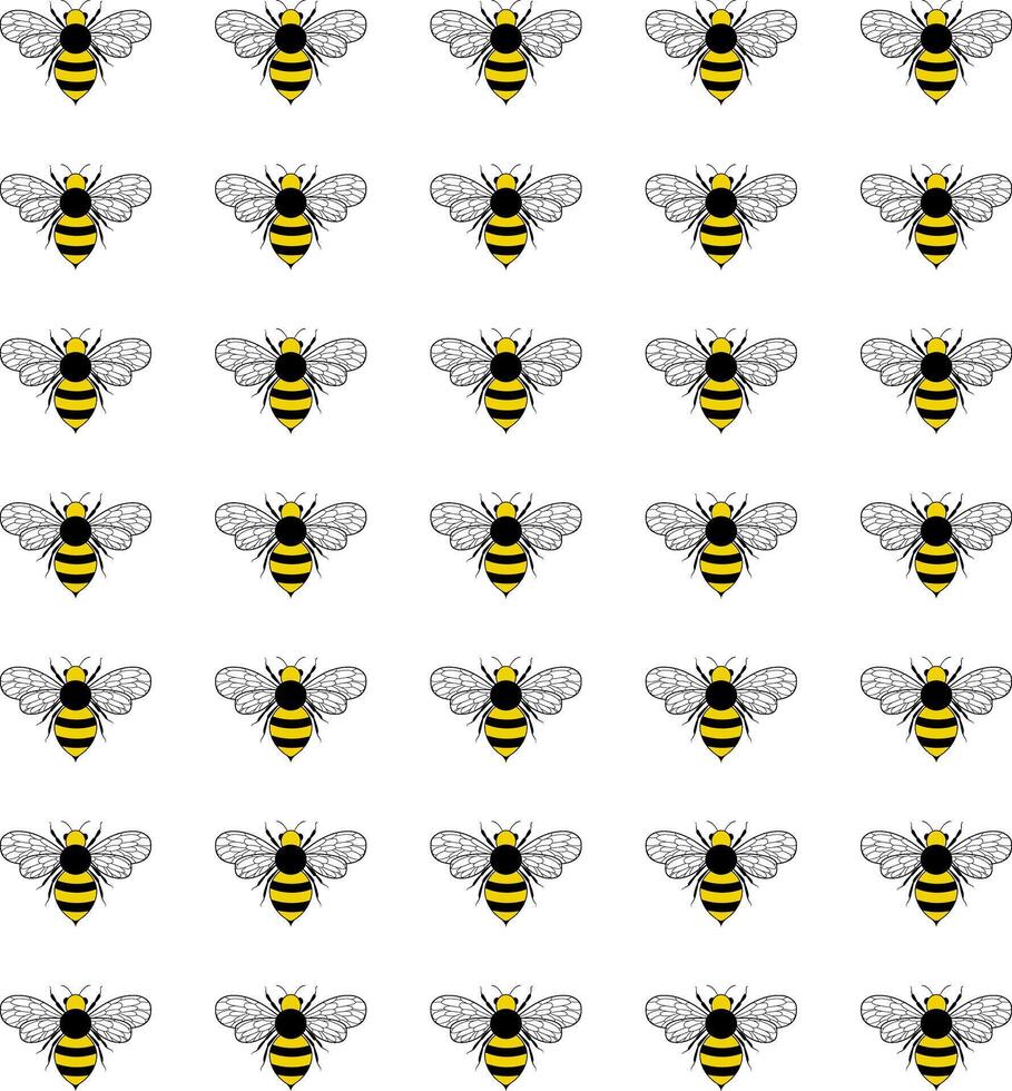 Honey bee icons set. Insect character. Flying bee icons vector