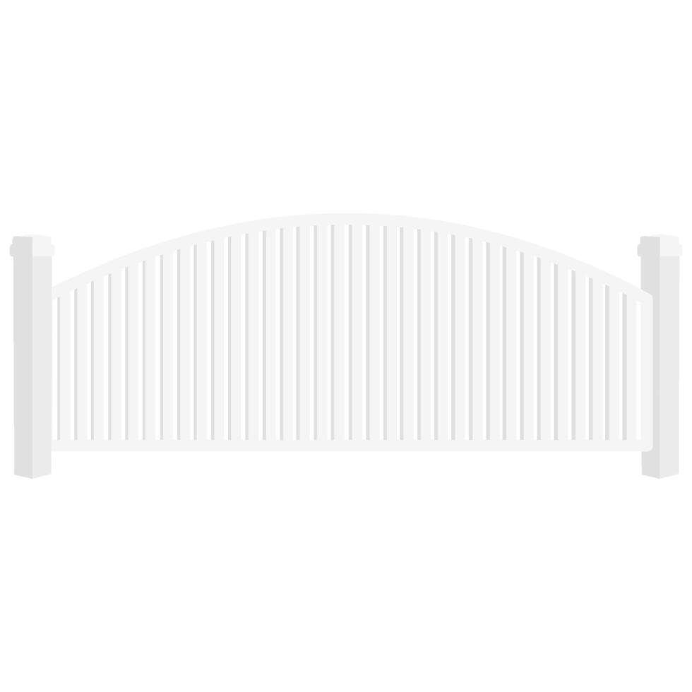 Wooden fence with a curved top vector
