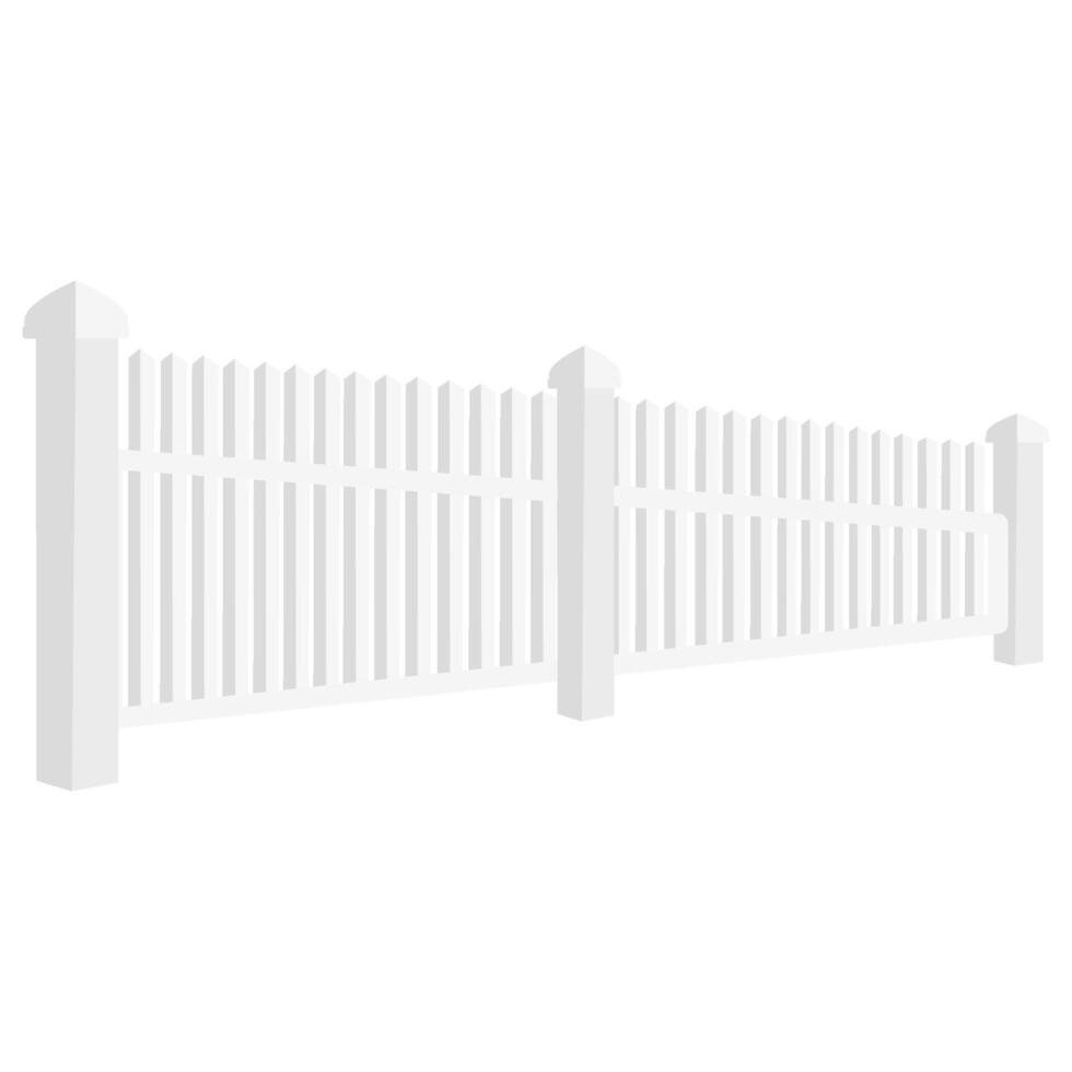 White wooden fence outdoor vector